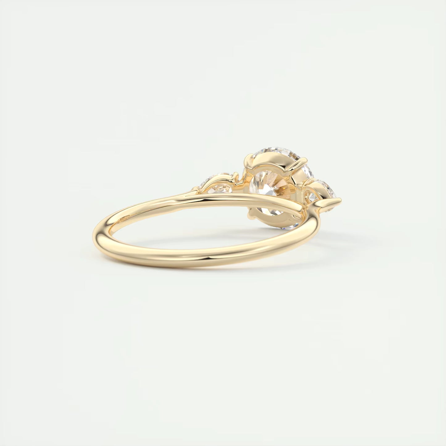6-7 GM Round Solitaire Ring Side Stone Three Stone Diamond Engagement Rings