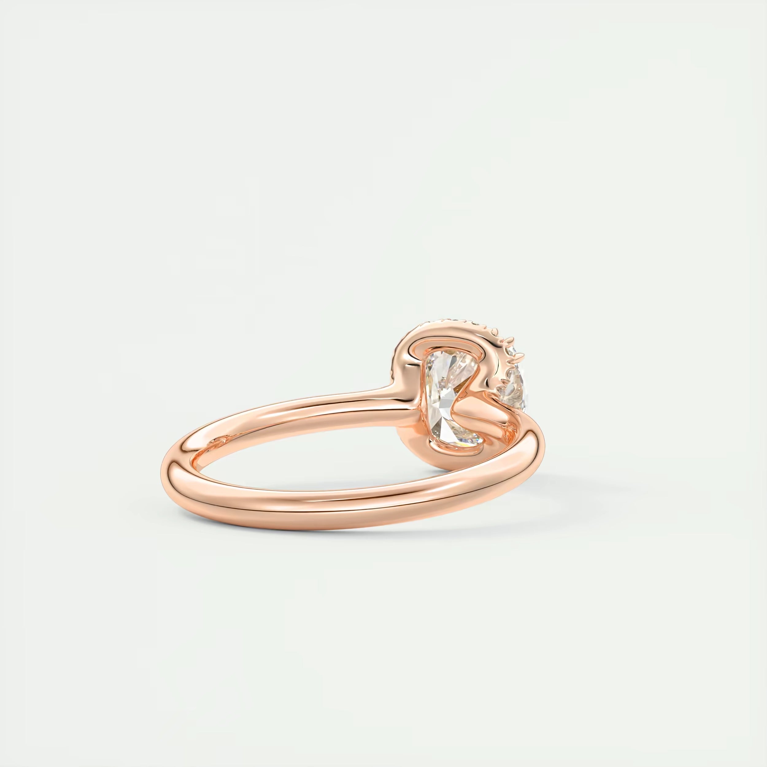 2.10 Ct The Center Stone Cushion Flush Stacking Half Halo Solitaire Ring