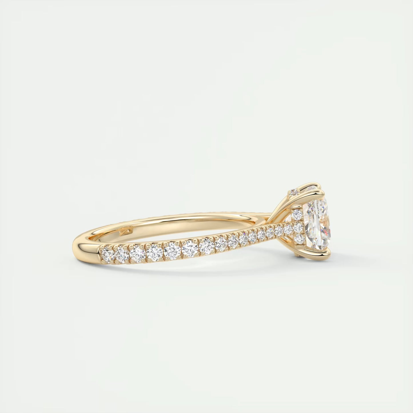 2.50 Ct The Cathedral Deluxe Cushion Hidden Halo Engagement Ring