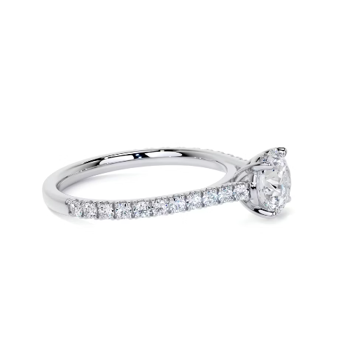 2.40 Ct In Round Bardot Scallop Engagement Ring