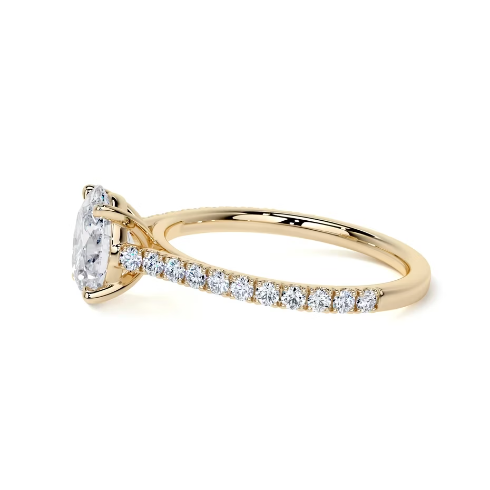 2.40 Ct In Oval Bardot Scallop Engagement Ring
