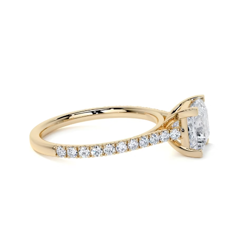 2.40 Ct In Princess Bardot Scallop Engagement Ring