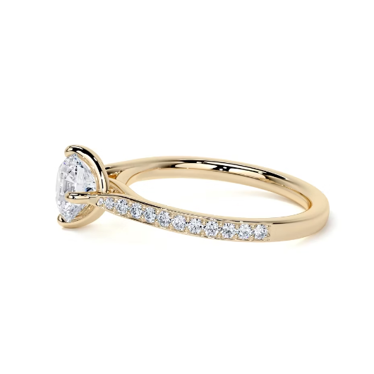 2.20 Ct In Round Bardot Scallop Engagement Ring