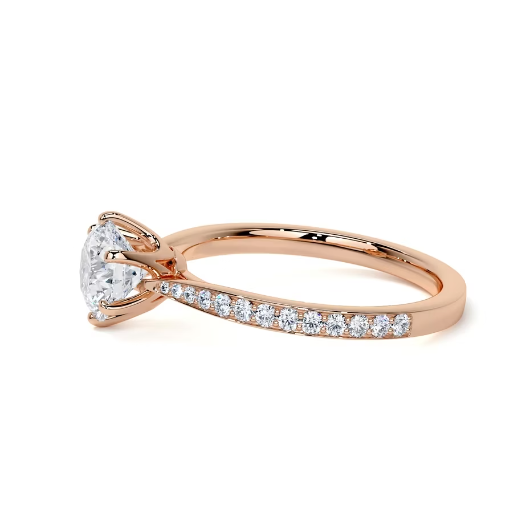 2.30 Ct In Round Bardot Scallop Engagement Ring