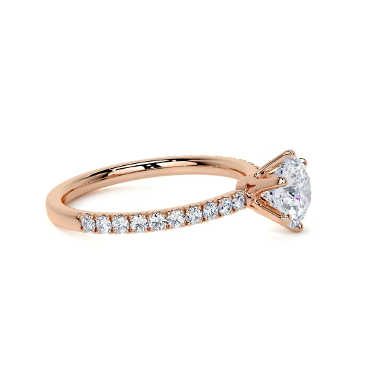 2.00 Ct In Round Bardot Scallop Engagement Ring
