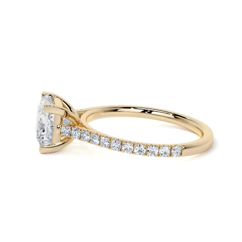 2.40 Ct In Princess Bardot Scallop Engagement Ring