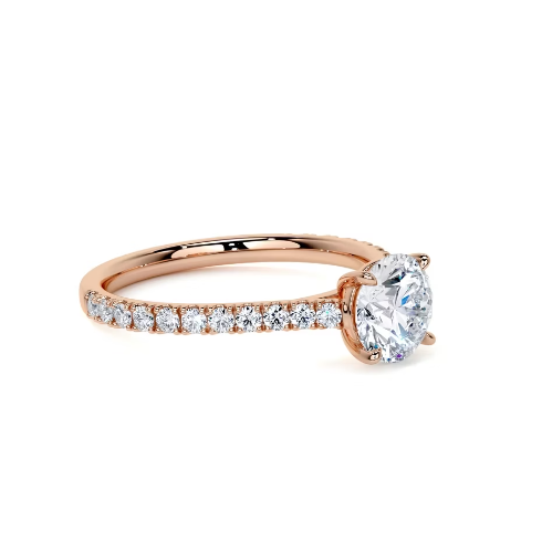 2.40 Ct In Round Bardot Scallop Engagement Ring