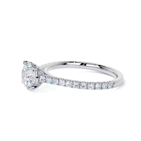 2.40 Ct In Round Bardot Scallop Engagement Ring
