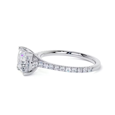 2.40 Ct In Princess Bardot Scallop Engagement Ring