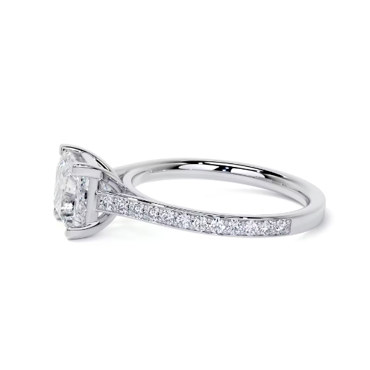 2.50 Ct In Princess Bardot Scallop Engagement Ring
