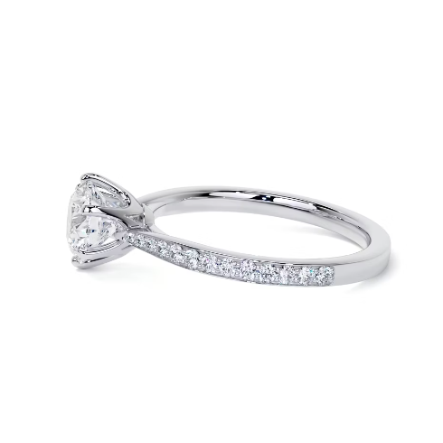 2.30 Ct In Round Bardot Scallop Engagement Ring