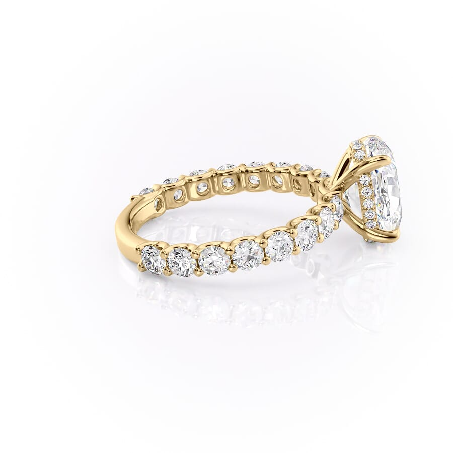 4.00 CT The Adelle Oval Pave Diamonds, Set Engagement Ring