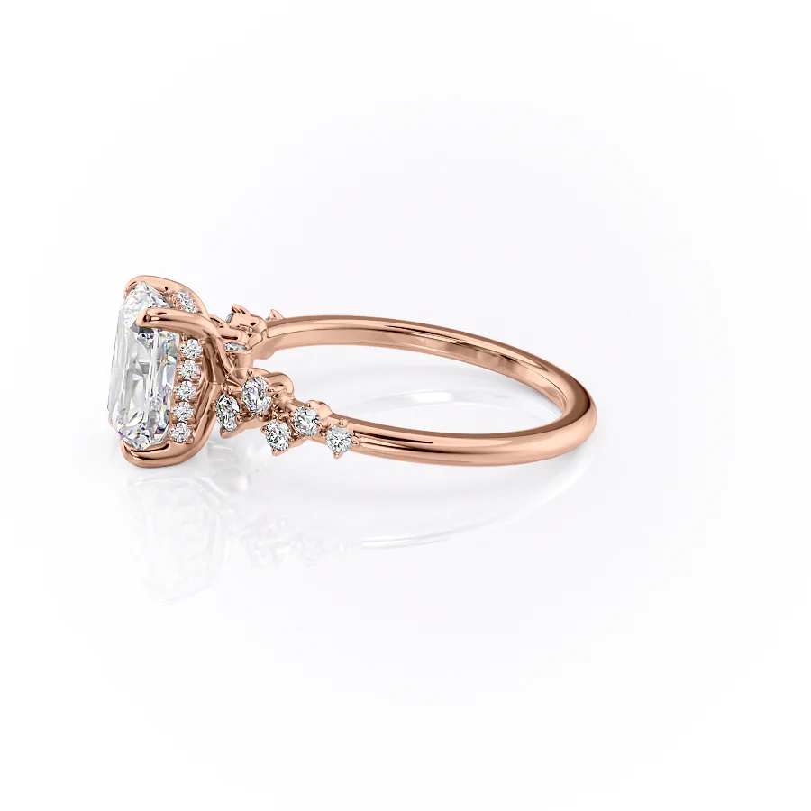 2.50 CT Radiant The Mia Engagement Ring Hidden Halo