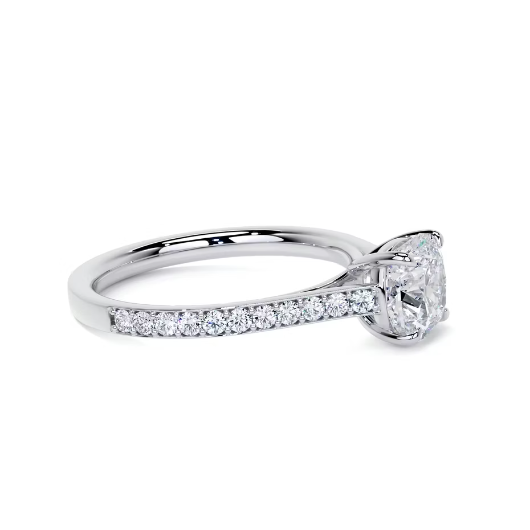 2.30 Ct In Round Bardot Scallop Engagement Ring