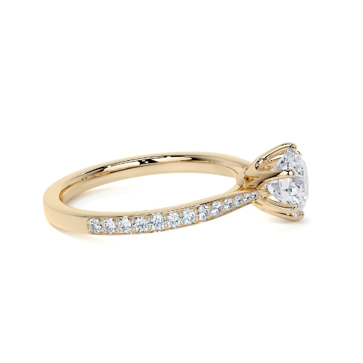 2.30 Ct In Round Bardot Scallop Engagement Ring