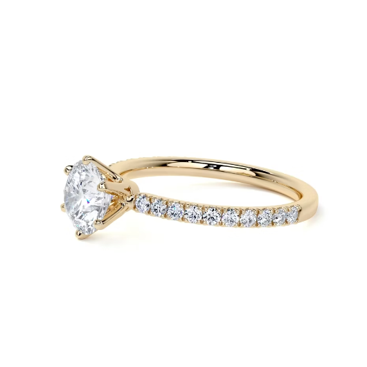 2.00 Ct In Round Bardot Scallop Engagement Ring