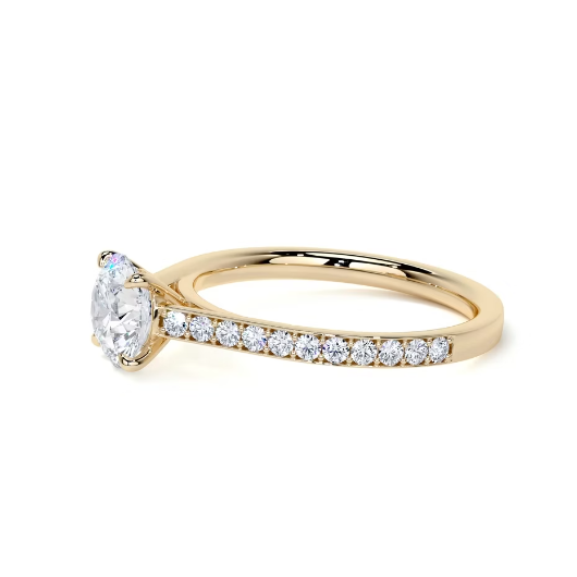 2.25 Ct In Round Bardot Scallop Engagement Ring