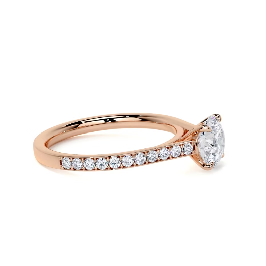 2.25 Ct In Round Bardot Scallop Engagement Ring