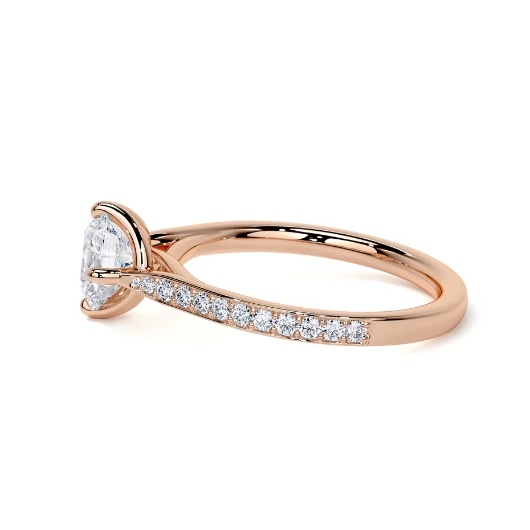 2.20 Ct In Round Bardot Scallop Engagement Ring