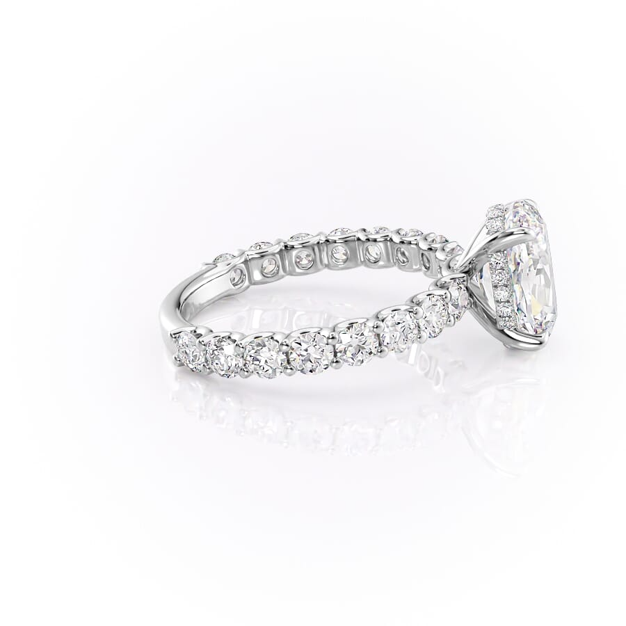 4.00 CT The Adelle Oval Pave Diamonds, Set Engagement Ring
