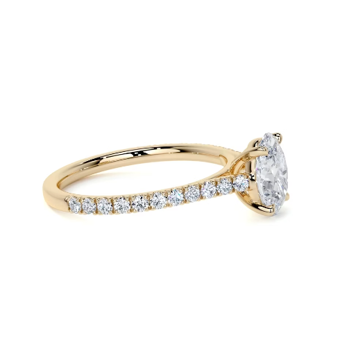 2.40 Ct In Oval Bardot Scallop Engagement Ring