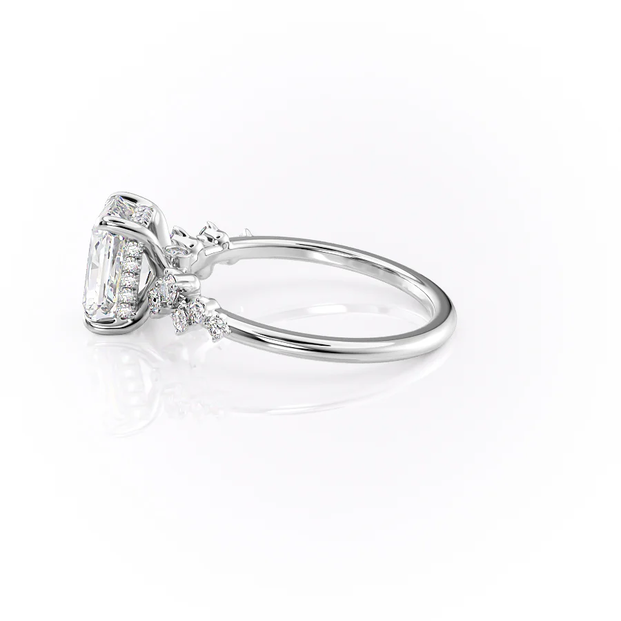 2.50 CT Radiant The Mia Engagement Ring Hidden Halo