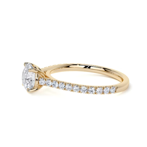 2.40 Ct In Round Bardot Scallop Engagement Ring