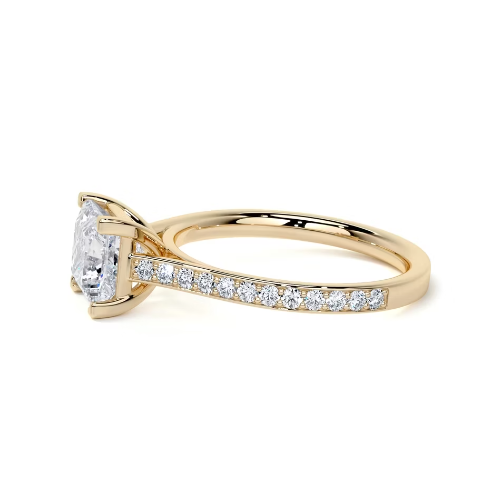 2.50 Ct In Princess Bardot Scallop Engagement Ring