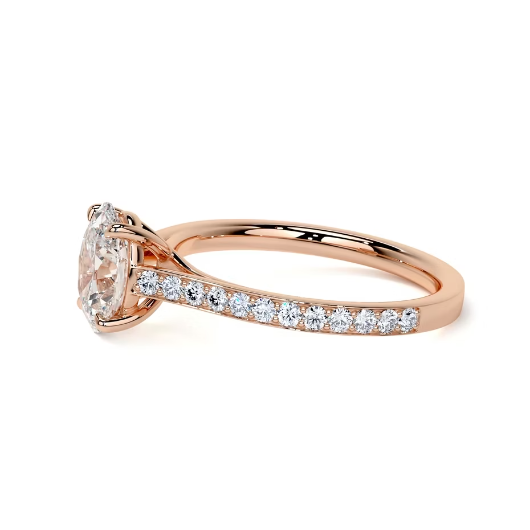 2.30 Ct In Round Bardot Scallop Engagement Ring