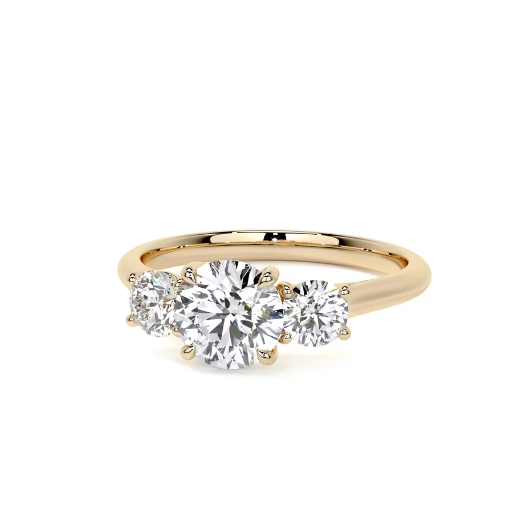 2.50 Ct In Round Bardot Scallop Engagement Ring