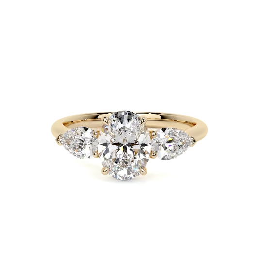 2.75 Ct In Round Bardot Scallop Engagement Ring