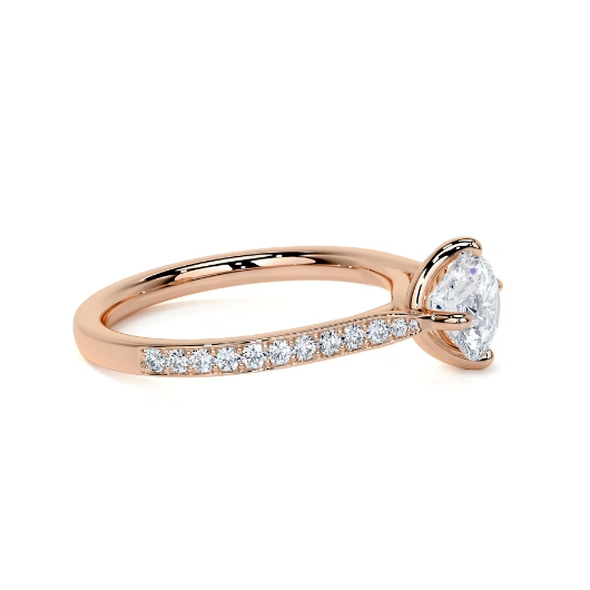 2.20 Ct In Round Bardot Scallop Engagement Ring