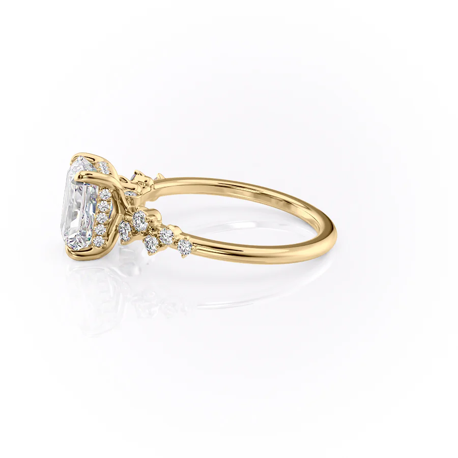 2.50 CT Radiant The Mia Engagement Ring Hidden Halo