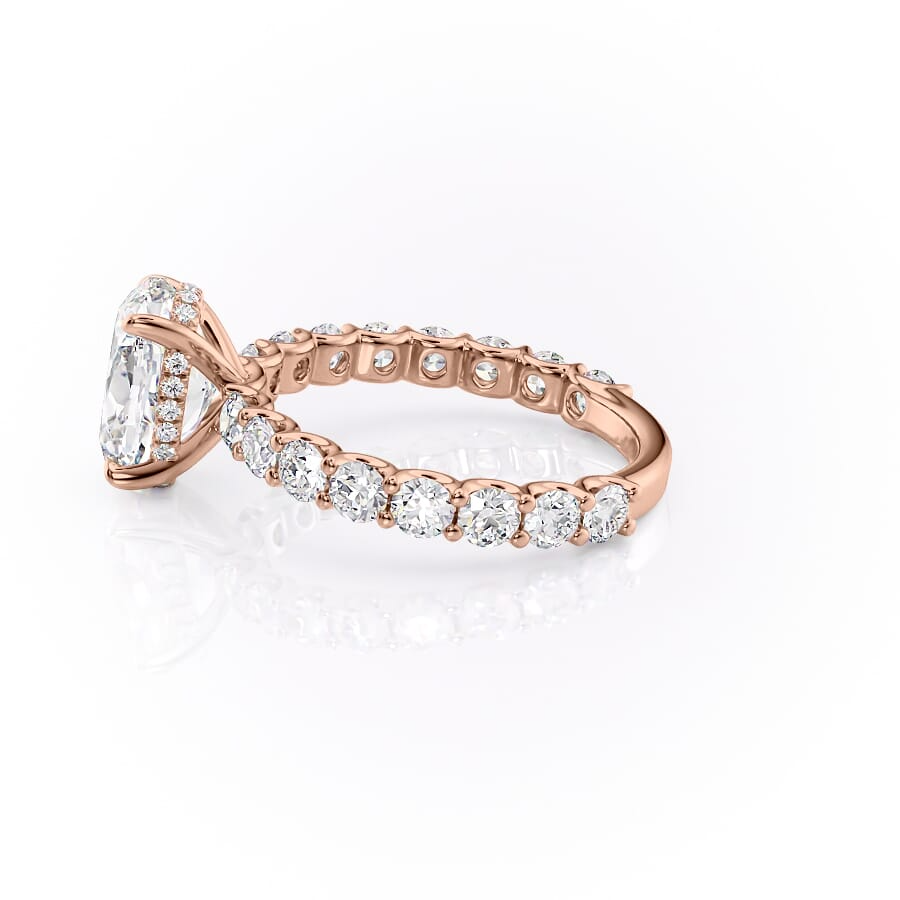 4.00 CT The Adelle Oval Pave Diamonds, Set Engagement Ring
