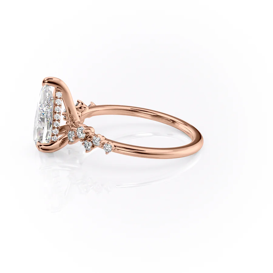 2.50 CT Pear Breathtaking Engagement Ring Hidden Halo