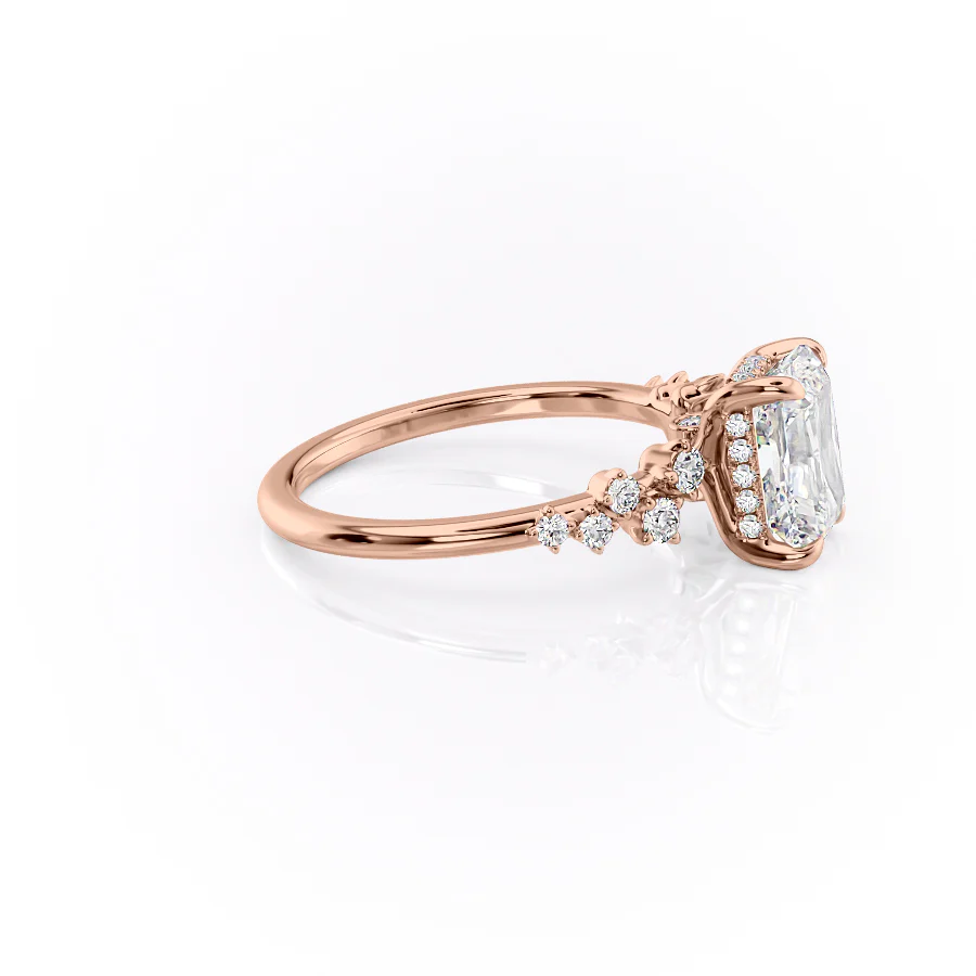 2.50 CT Radiant The Mia Engagement Ring Hidden Halo