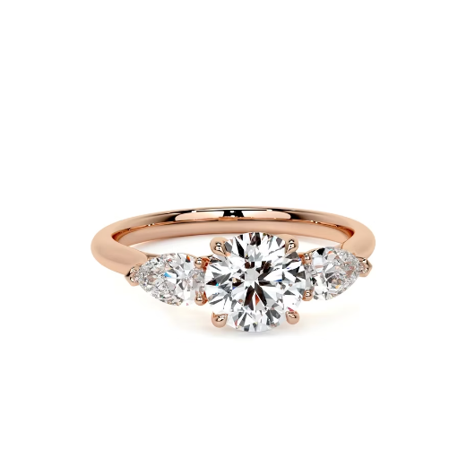 2.50 Ct In Round Bardot Scallop Engagement Ring