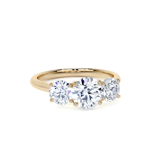 2.50 Ct In Round Bardot Scallop Engagement Ring