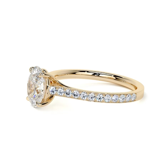 2.30 Ct In Round Bardot Scallop Engagement Ring