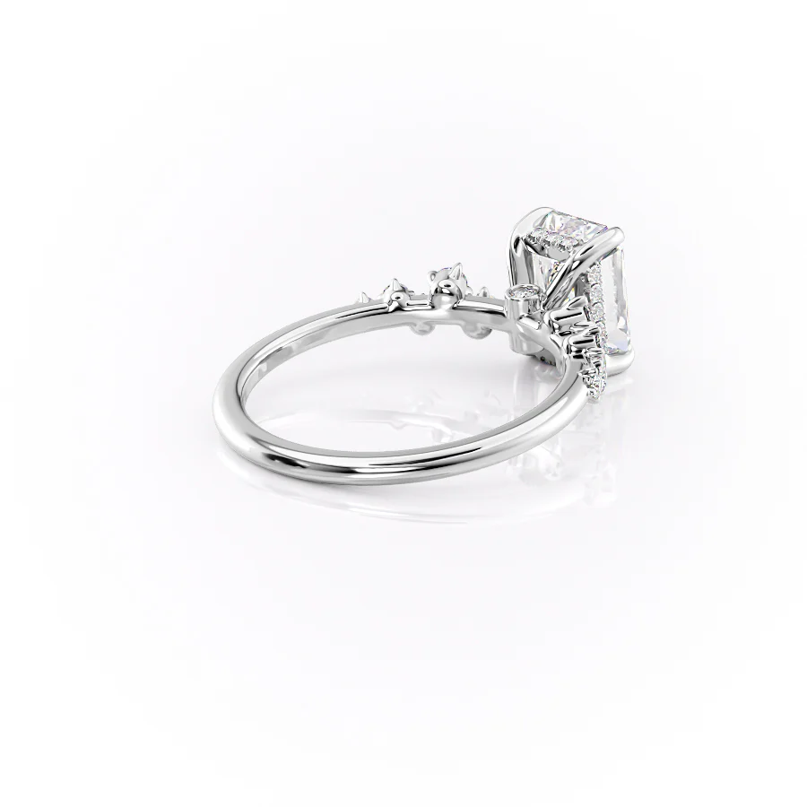 2.50 CT Radiant The Mia Engagement Ring Hidden Halo