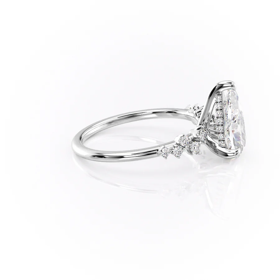 2.50 CT Pear Breathtaking Engagement Ring Hidden Halo