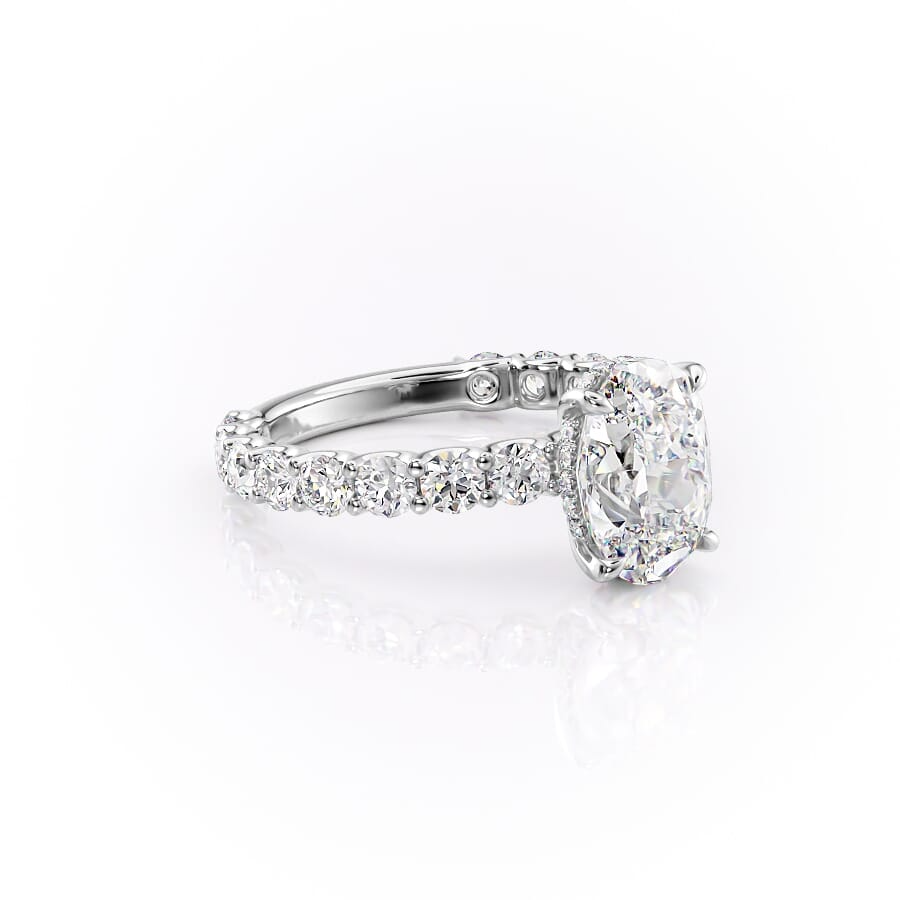 4.00 CT The Adelle Oval Pave Diamonds, Set Engagement Ring
