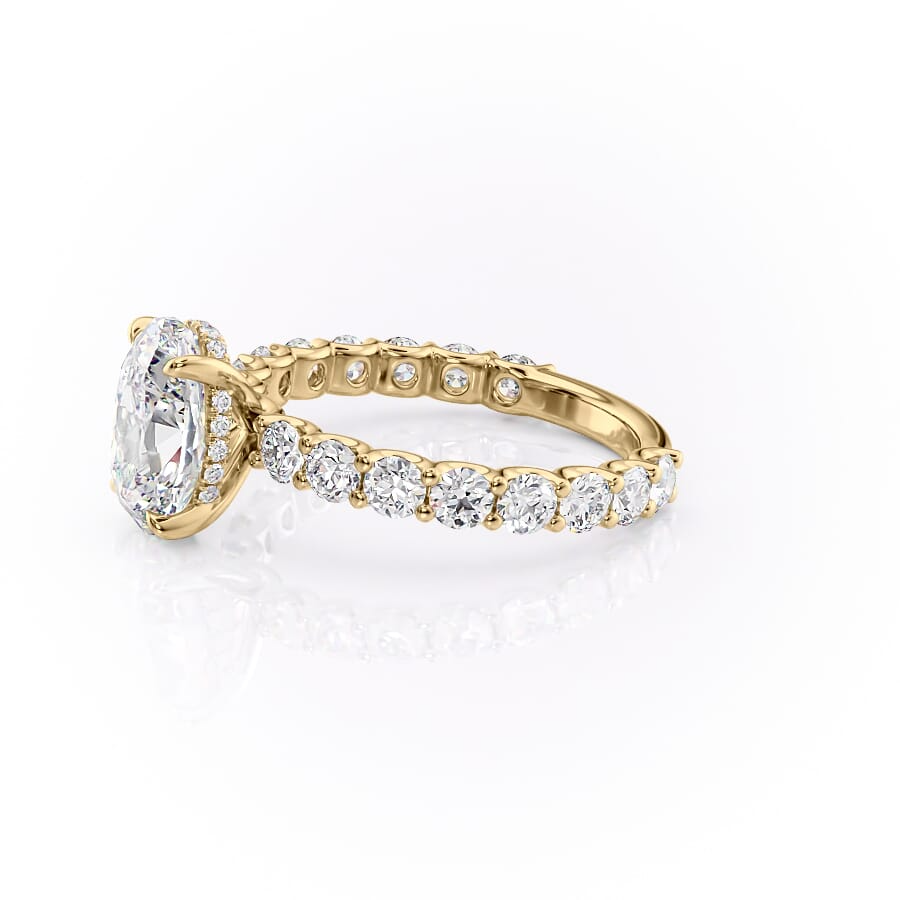 4.00 CT The Adelle Oval Pave Diamonds, Set Engagement Ring