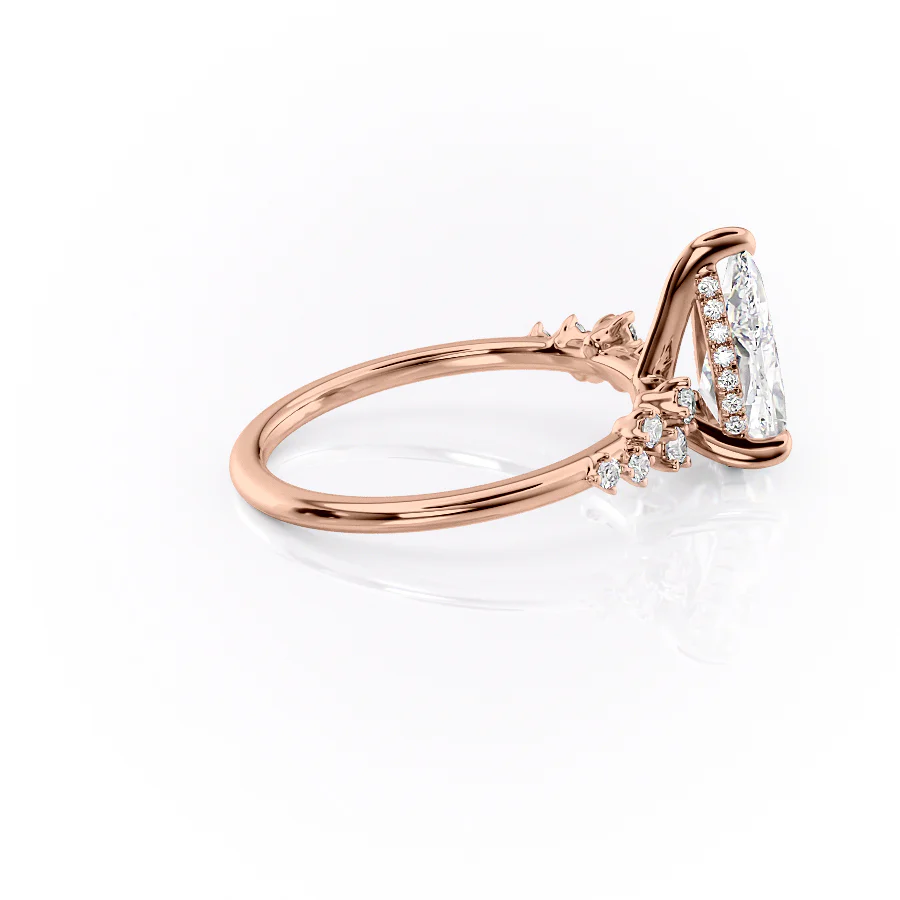 2.50 CT Pear Breathtaking Engagement Ring Hidden Halo