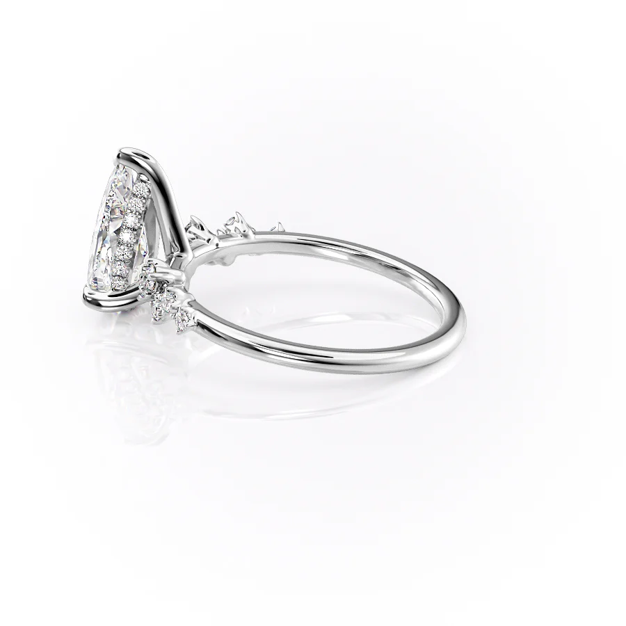 2.50 CT Pear Breathtaking Engagement Ring Hidden Halo