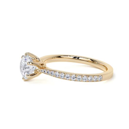 2.30 Ct In Round Bardot Scallop Engagement Ring