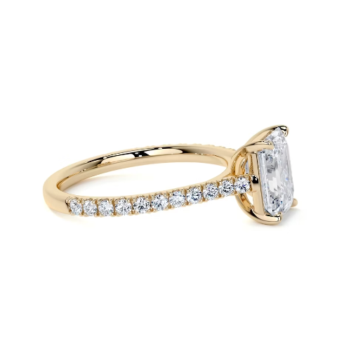 2.40 Ct In Emerald Bardot Scallop Engagement Ring