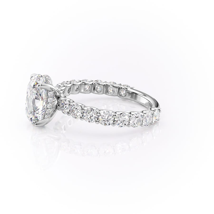 4.00 CT The Adelle Oval Pave Diamonds, Set Engagement Ring