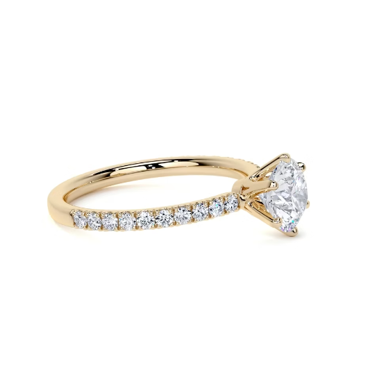 2.00 Ct In Round Bardot Scallop Engagement Ring