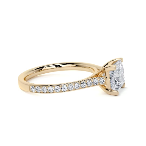 2.50 Ct In Princess Bardot Scallop Engagement Ring